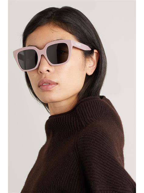 oversized square frame acetate sunglasses